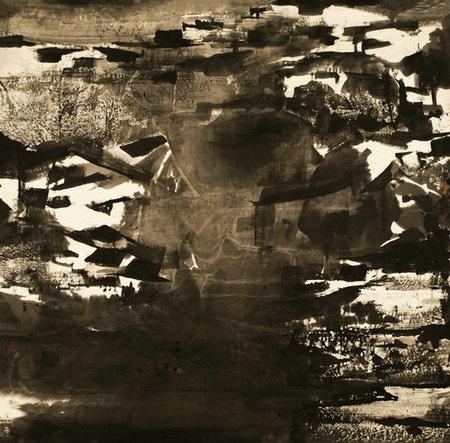 陆学东《皖南印象之一》中国画200cmx200cm2021年.jpg