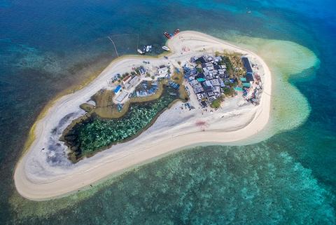 航拍鴨公島航拍全富島航拍三沙銀嶼島(攝影:傅啟旭)