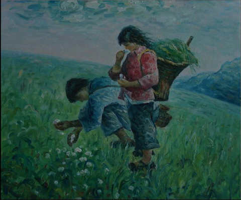 画家鲁东出生在西部偏远的小县城,从小酷爱绘画